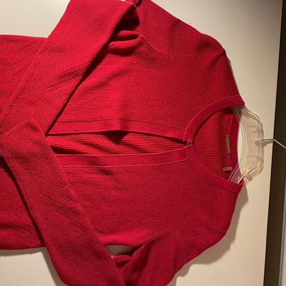 ELIE TAHARI Fuchsia Knit Cashmere & Silk Cardigan Petite Small - Picture 9 of 10